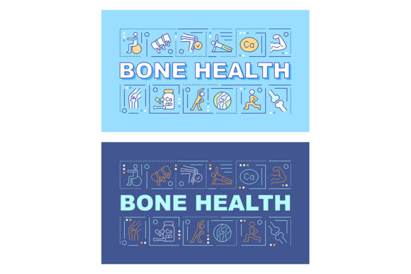 Bone Health Word Concepts Banner Set Graphics