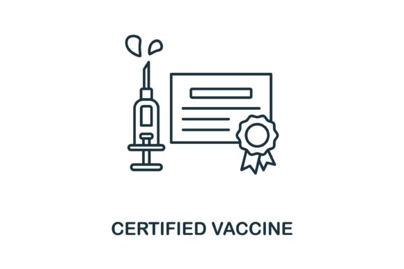 Certified Vaccine Icon Graphics and Icons