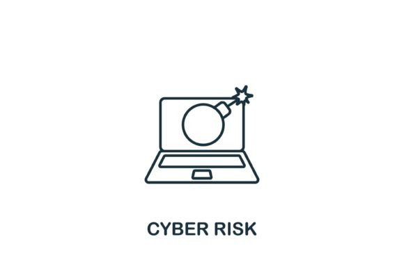 Cyber Risk Icon: Graphics and Icons for Digital Publishing