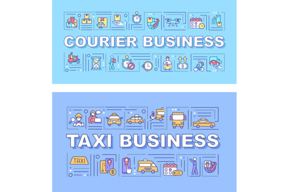 Delivery Service Word Concepts Banners