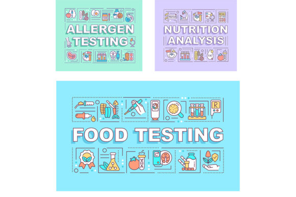 Food Testing Word Concepts Banner Set: Graphics for Real Business