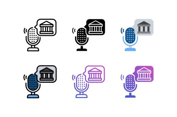 Political Podcast Icons Graphics