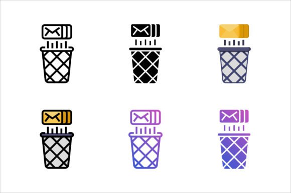 Recycle Bin Mail Icon: Graphics for Local Business Branding