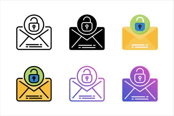 Unlock Email Icon Graphics and Icons