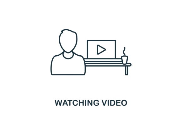 Watching Video Icon Graphics and Icons
